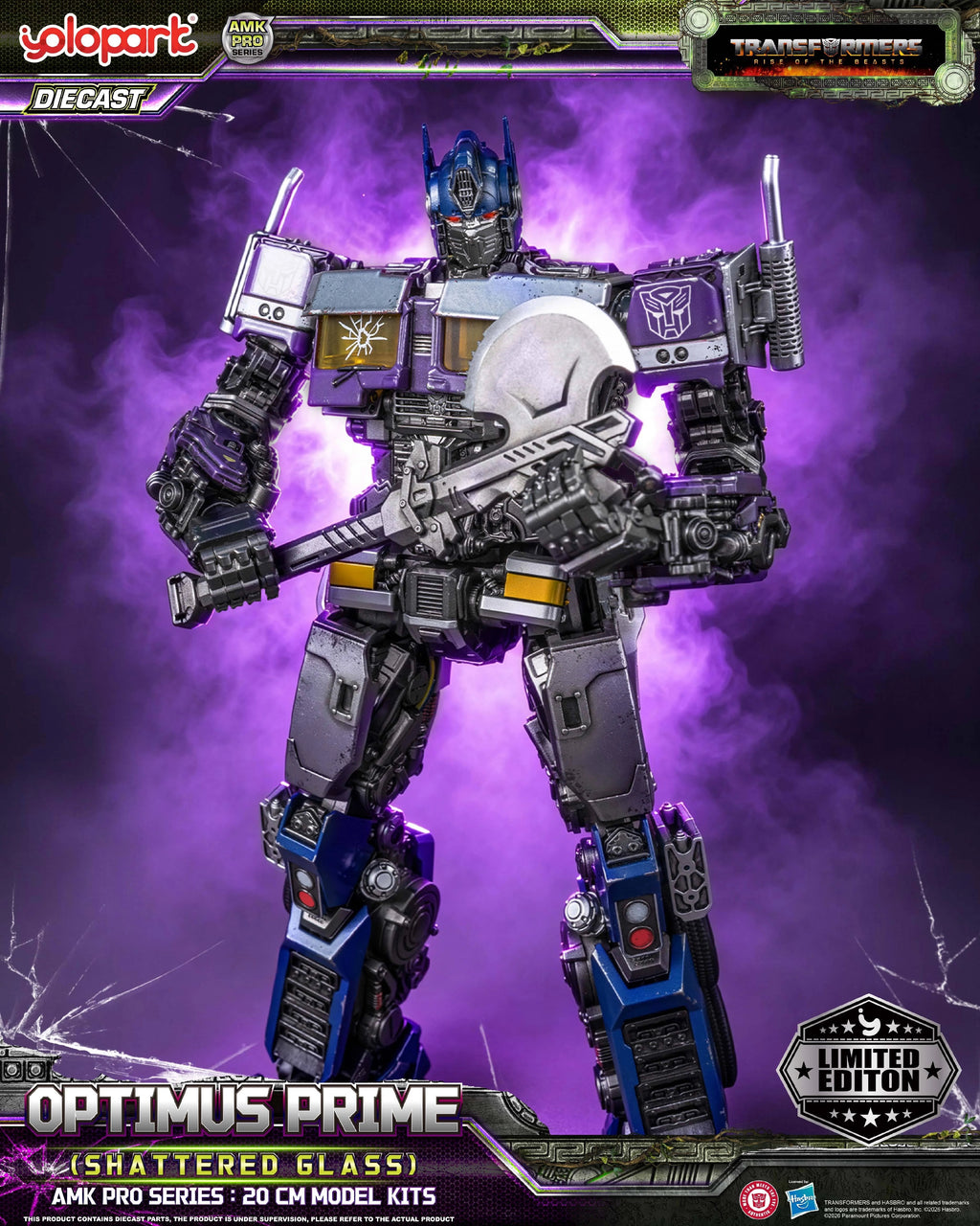 🔥全球限量1000隻🔥 Yolopark AMK Pro 變形金剛 狂獸崛起 鏡像 柯柏文 Optimus Prime Shattered Glass 限定版 合金成品