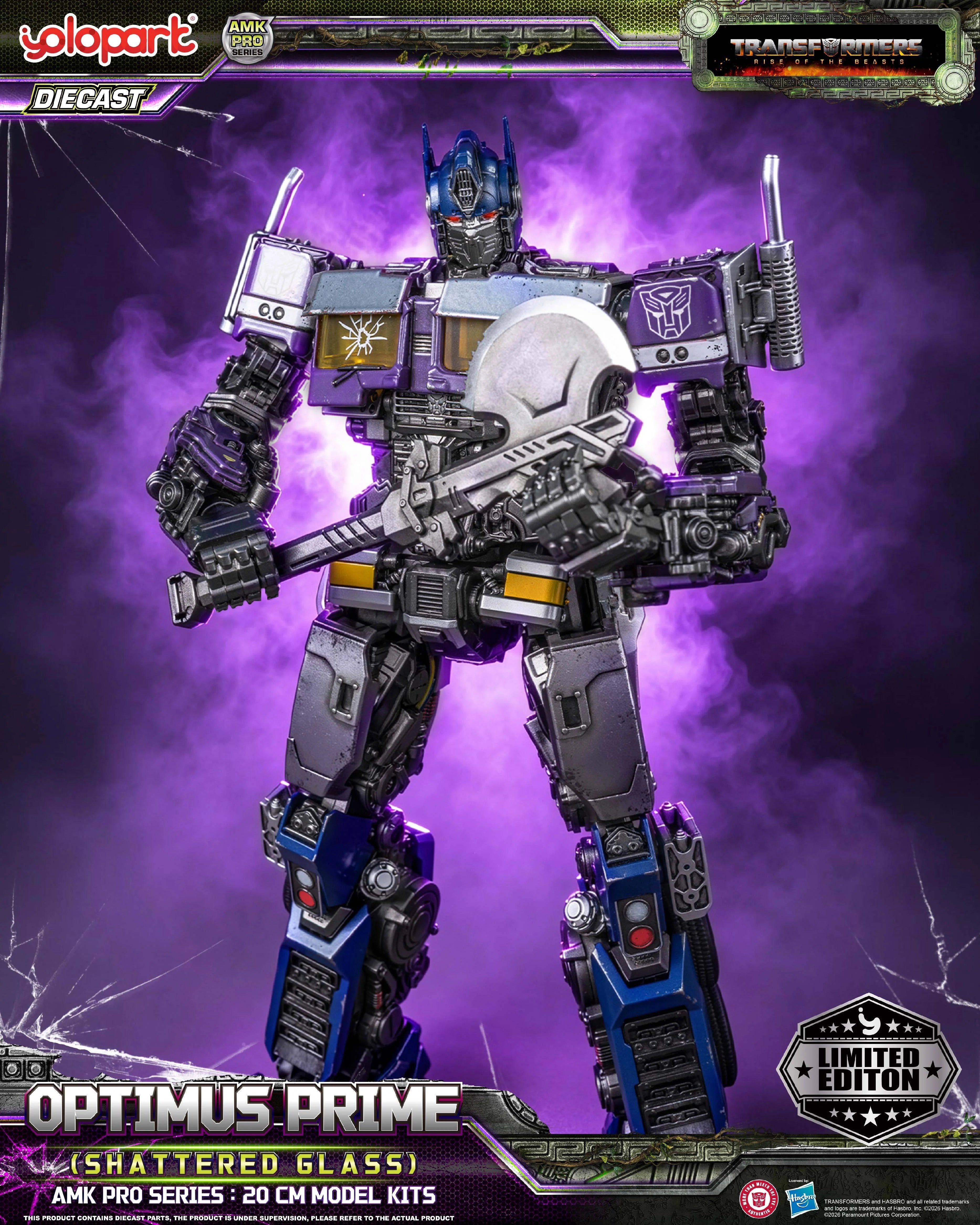 🔥全球限量1000隻🔥 Yolopark AMK Pro 變形金剛 狂獸崛起 鏡像 柯柏文 Optimus Prime Shattered Glass 限定版 合金成品