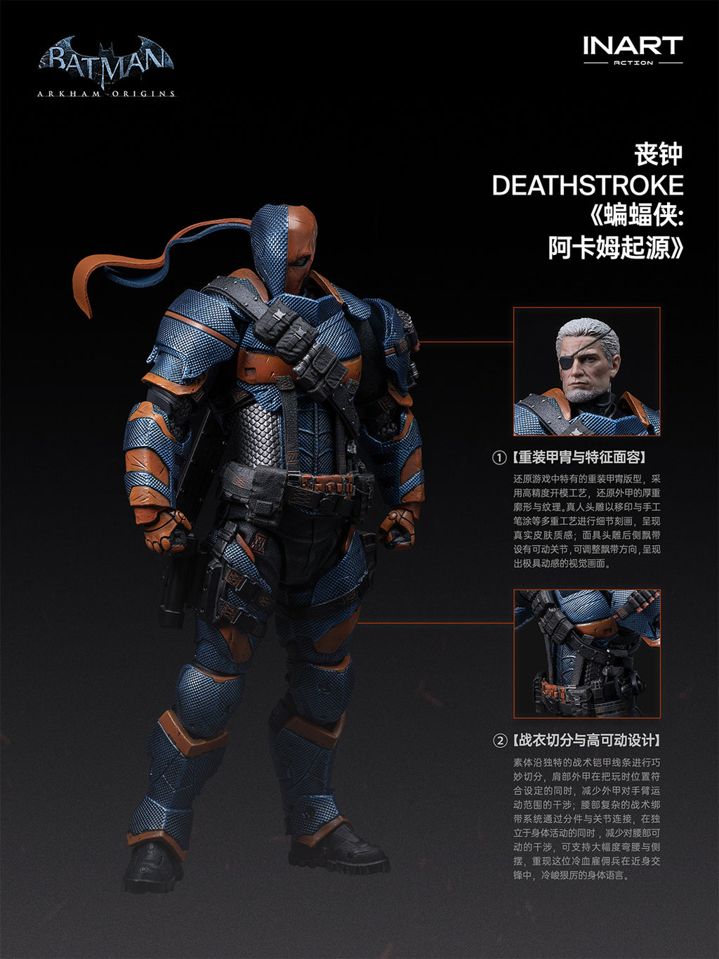 INART 1/12 Batman Arkham Origins Deathstroke 喪鐘 蝙蝠俠 可動人偶