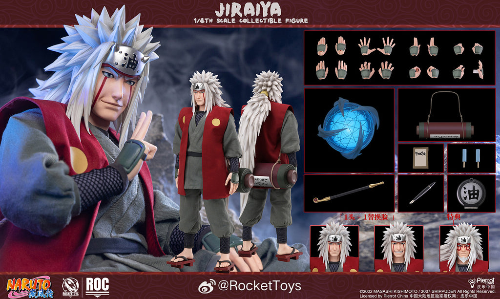 ROCKETTOYS 1/6  ROC-019 ROC-020《火影忍者 疾風傳》Jiraiya 自來也 標準版 DX 豪華版 可動人偶