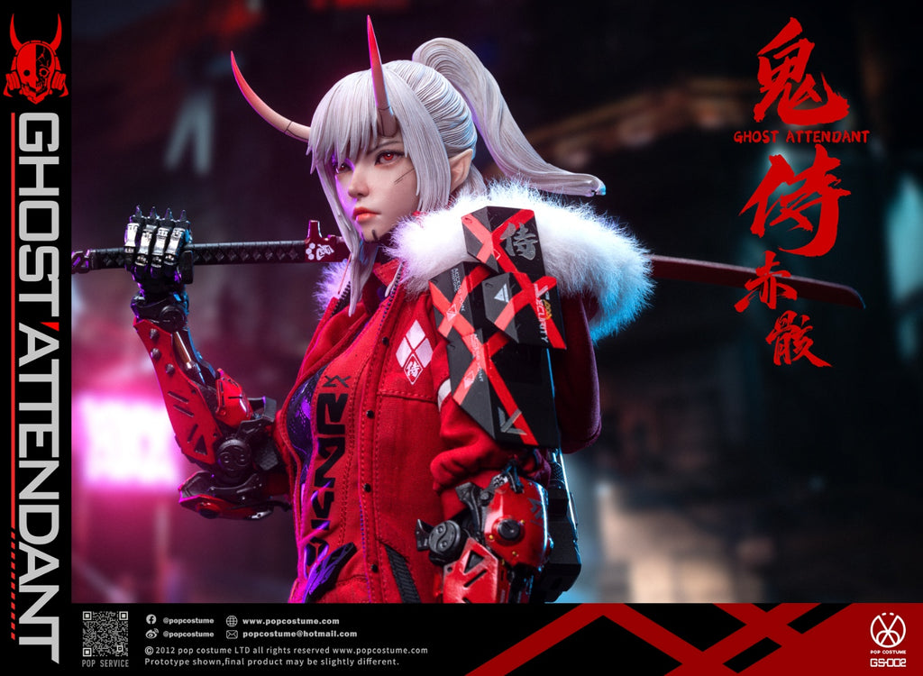 POP COSTUME 1/6 GS-002 鬼侍系列 緋刃修羅 赤骸 Ghost Attendant Red Remains 可動人偶