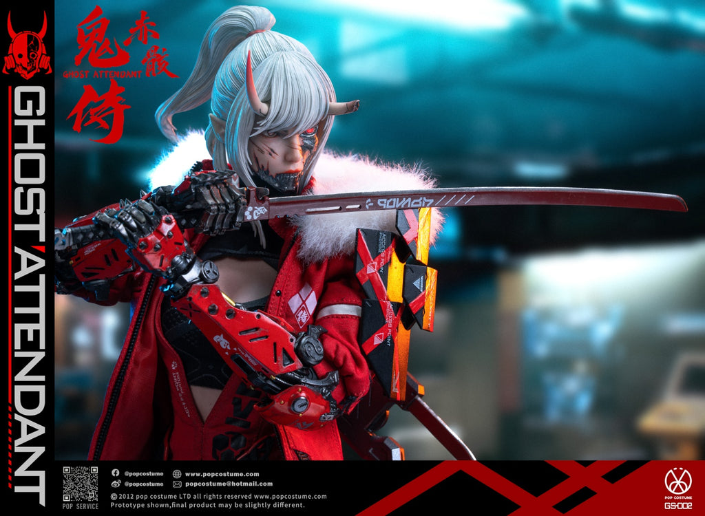 POP COSTUME 1/6 GS-002 鬼侍系列 緋刃修羅 赤骸 Ghost Attendant Red Remains 可動人偶