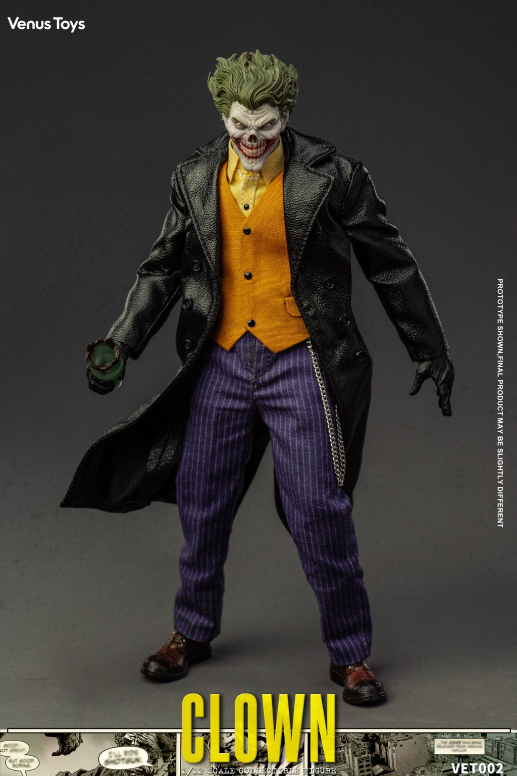 Venus Toys 1/12 VET002 犯罪王子 THE CLOWN 小丑 JOKER 特典 帆布單肩包 + 整包美鈔 可動人偶
