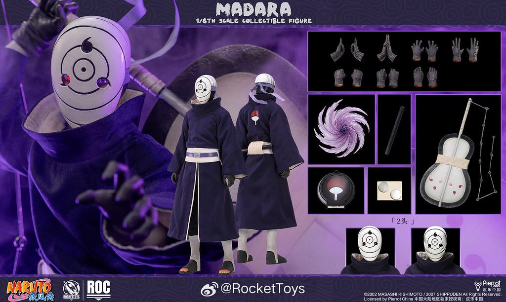 ROCKETTOYS ROCKET TOYS 1/6 ROC-021 ROC-022 火影忍者 疾風傳 Madara宇智波斑 白面具 Obito 宇智波帶土 可動人偶