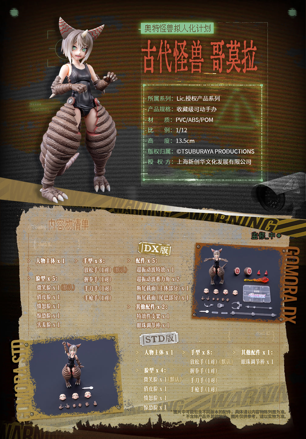 LADoTOYS 1/12 奧特怪獸擬人計劃 古代怪獸 哥莫拉娘 STD 版 DX版 可動人偶