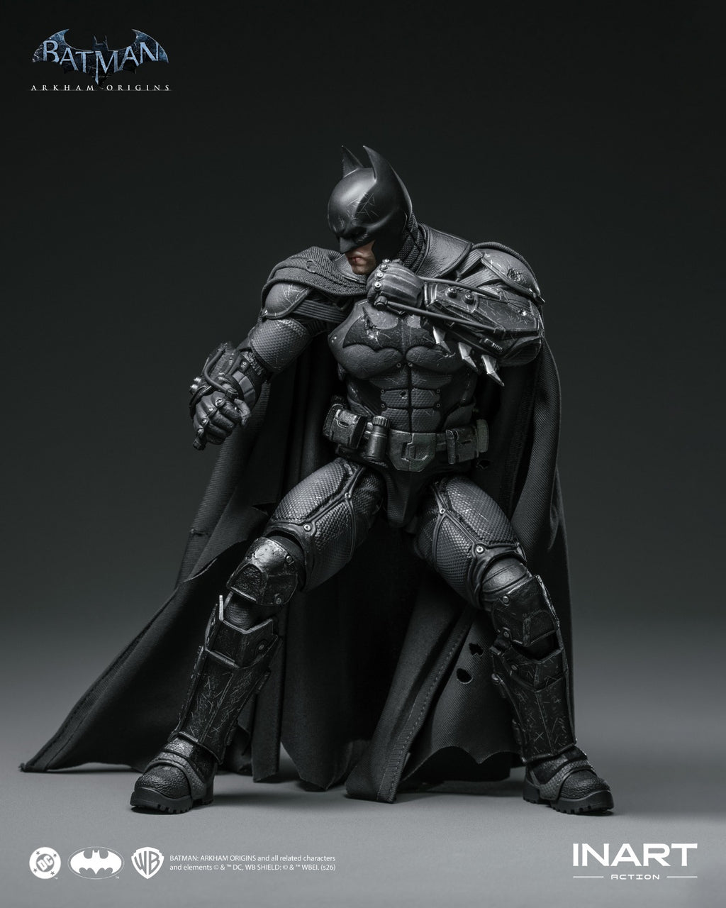 INART 1/12 Batman Arkham 蝙蝠俠 阿卡漢起源 蝙蝠俠 戰損版 Damaged Ver. 可動人偶