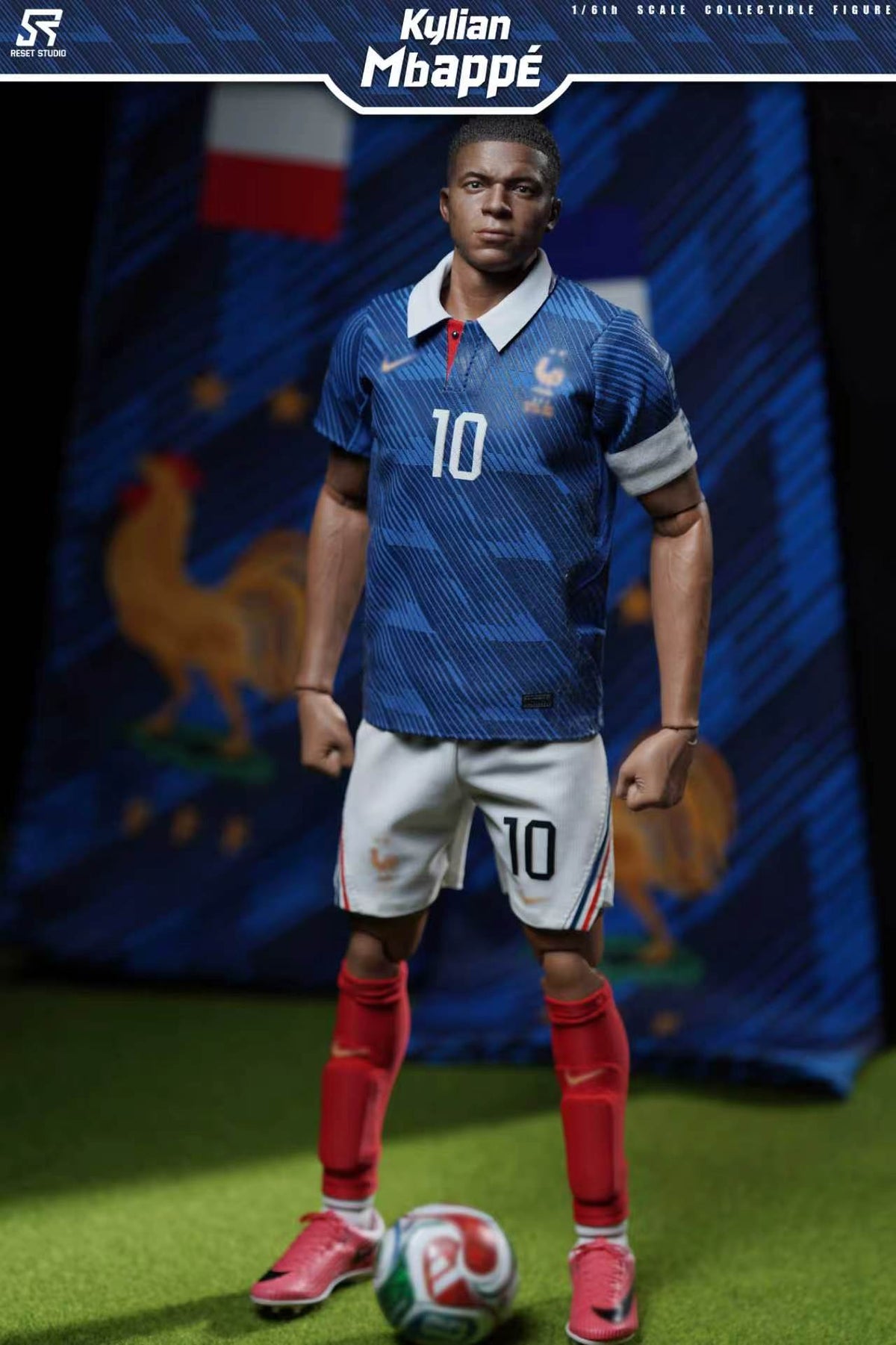 Reset Studio 1/6 RS-0016 Kylian Mbappe 姆巴佩 可動眼 人偶 預訂特典 紅色 藍色眼罩各1條 限量399體