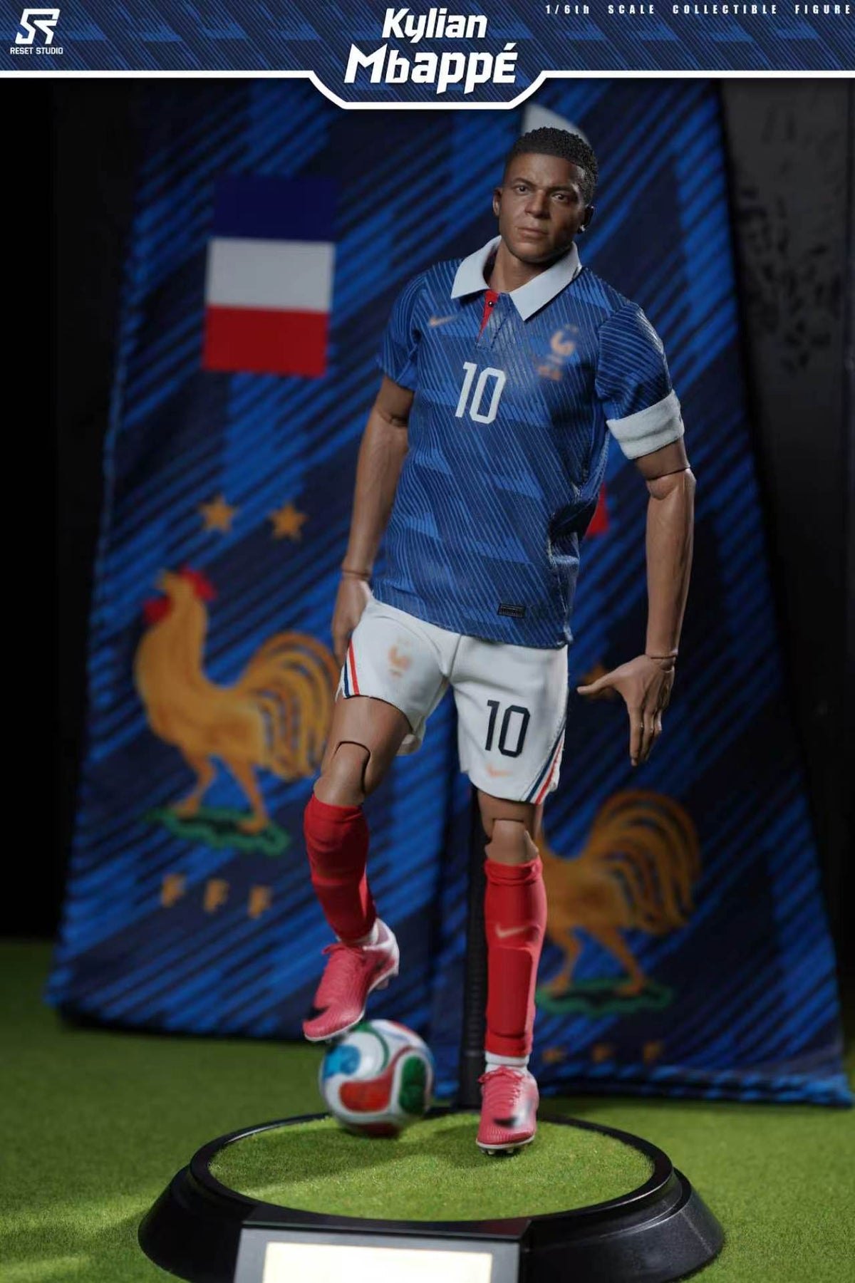 Reset Studio 1/6 RS-0016 Kylian Mbappe 姆巴佩 可動眼 人偶 預訂特典 紅色 藍色眼罩各1條 限量399體