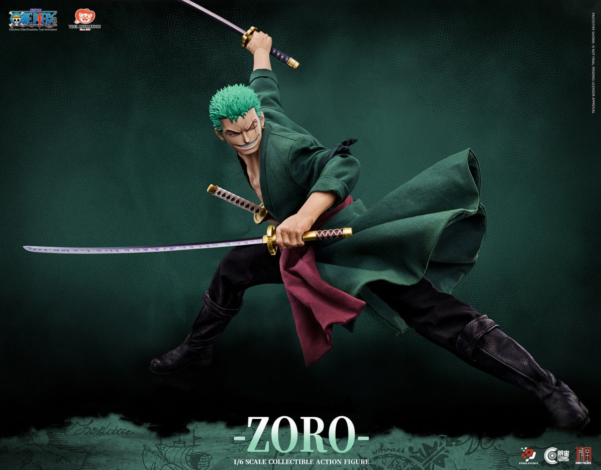 Pixel Poses 朗宙 × 集美殿堂 1/6 航海王 海賊王 One Piece 羅羅諾亞 佐羅 卓洛 Zoro 鉑金矽膠 可動人偶 標準版 豪華版 帶燈光的特效地台