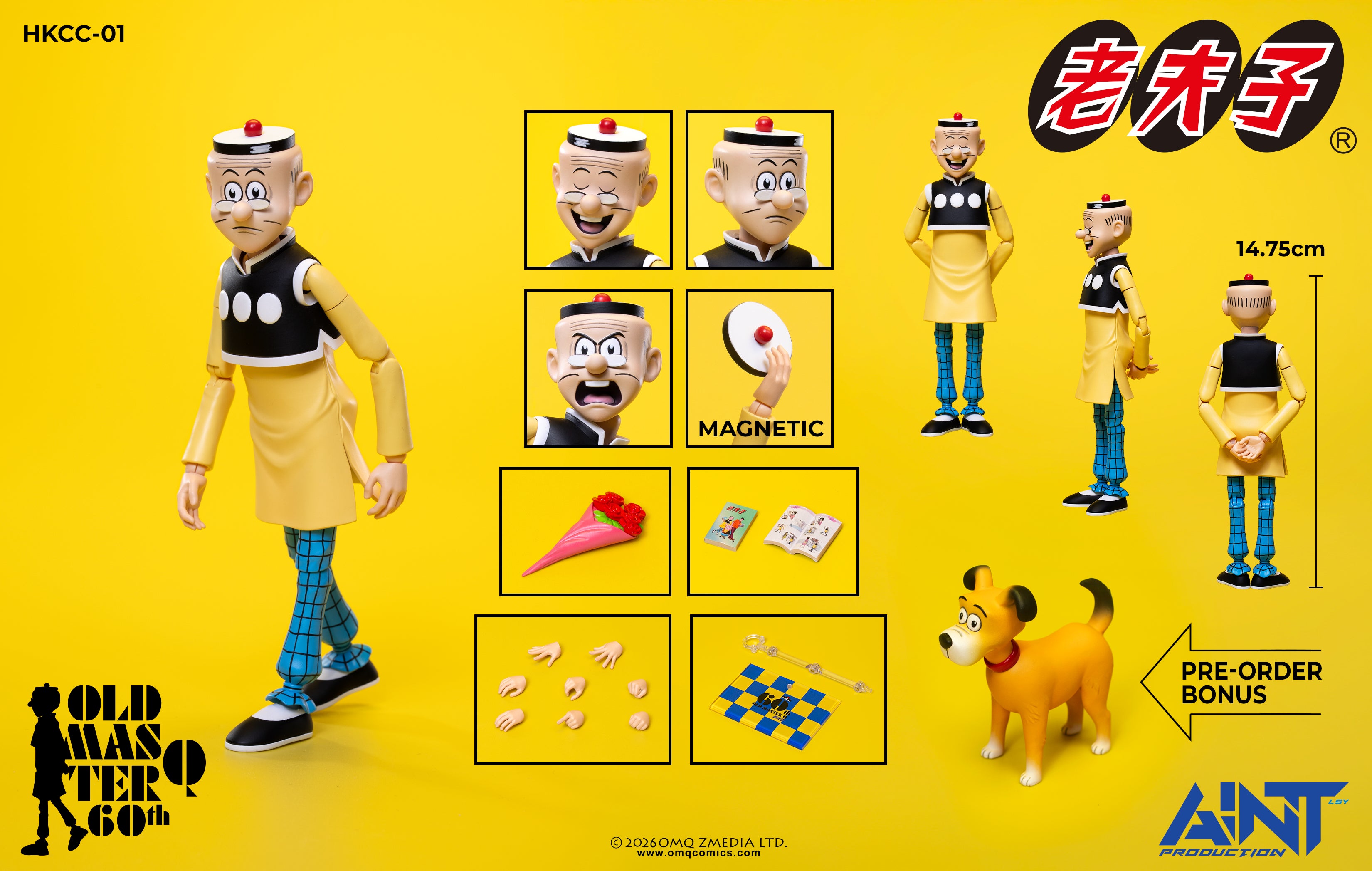 AINT Production 1/12 HKCC-01 老夫子 60週年紀念版 可動人偶