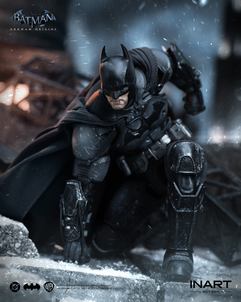 INART 1/12 Batman Arkham 蝙蝠俠 阿卡漢起源 蝙蝠俠 戰損版 Damaged Ver. 可動人偶
