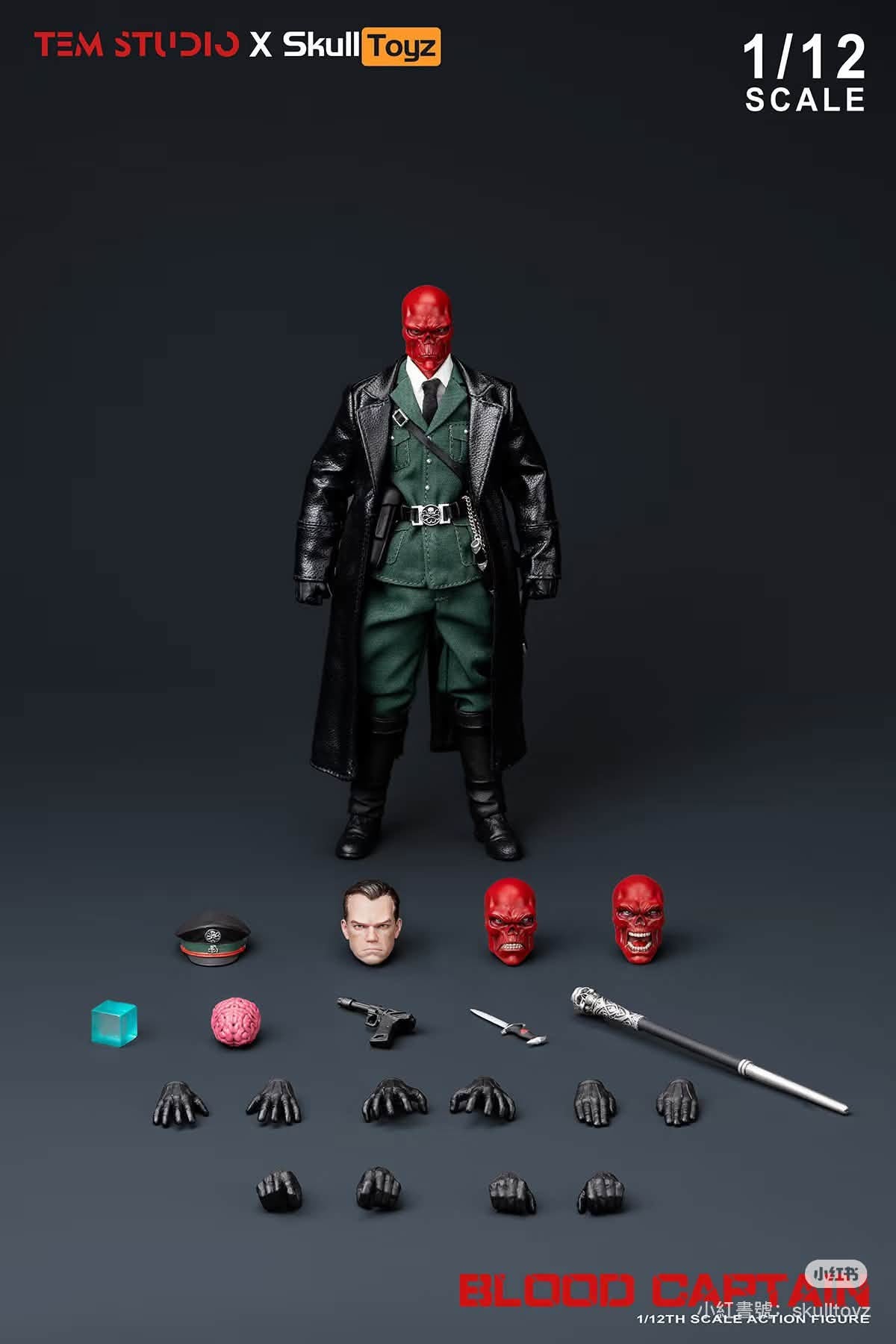 TEM STUDIO x Skull Toyz 1/12 寂血上校 A款 綠軍裝 B款 黑軍裝 TEMS007 可動人偶
