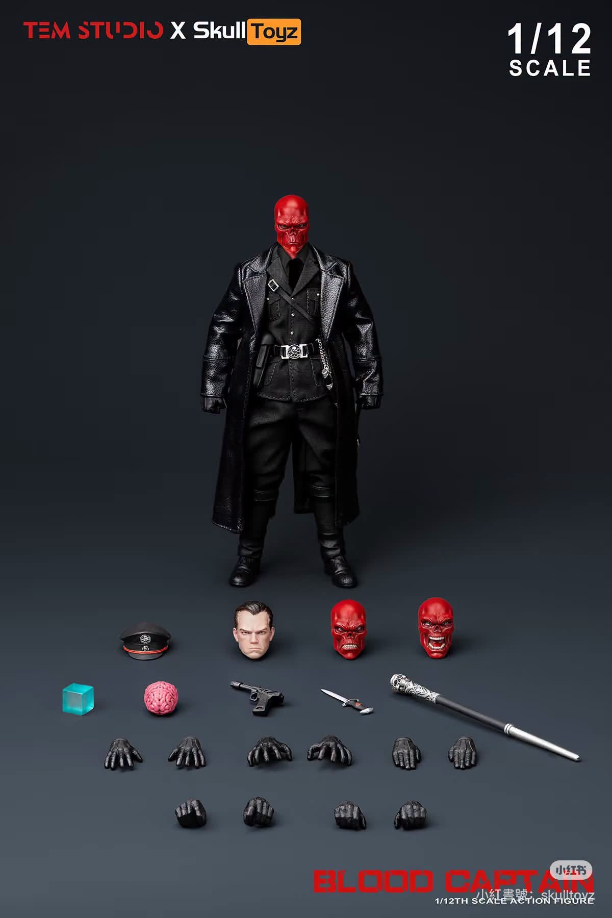 TEM STUDIO x Skull Toyz 1/12 寂血上校 A款 綠軍裝 B款 黑軍裝 TEMS007 可動人偶