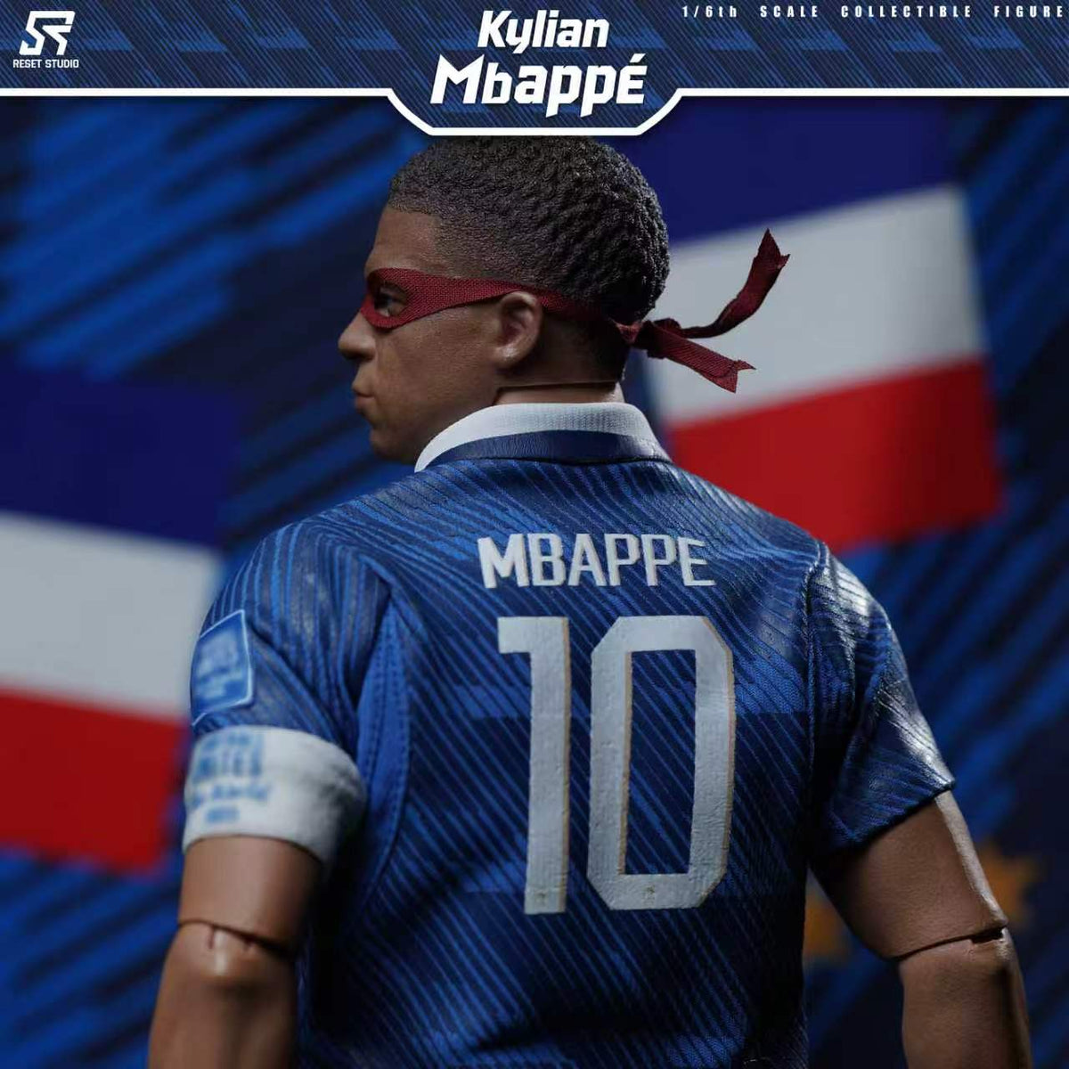 Reset Studio 1/6 RS-0016 Kylian Mbappe 姆巴佩 可動眼 人偶 預訂特典 紅色 藍色眼罩各1條 限量399體
