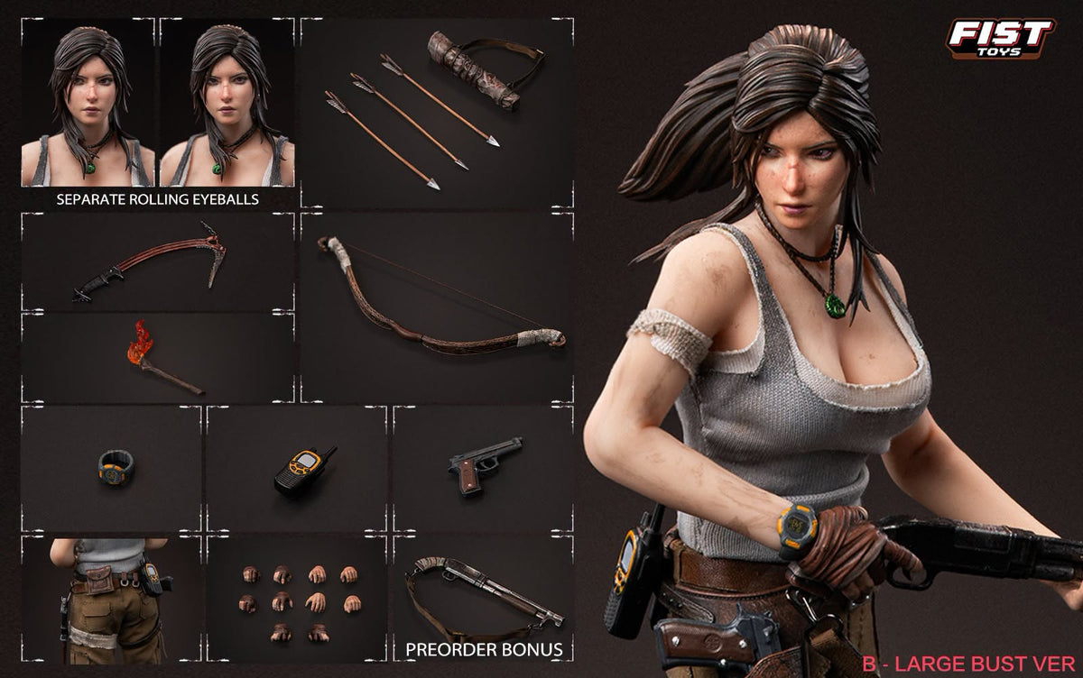 Fist Toys 1/12 FIST-003A FIST-003B &nbsp;叢林女射手 小胸版 大胸版 Jungle Huntress Small Bust Large Bust 可動人偶