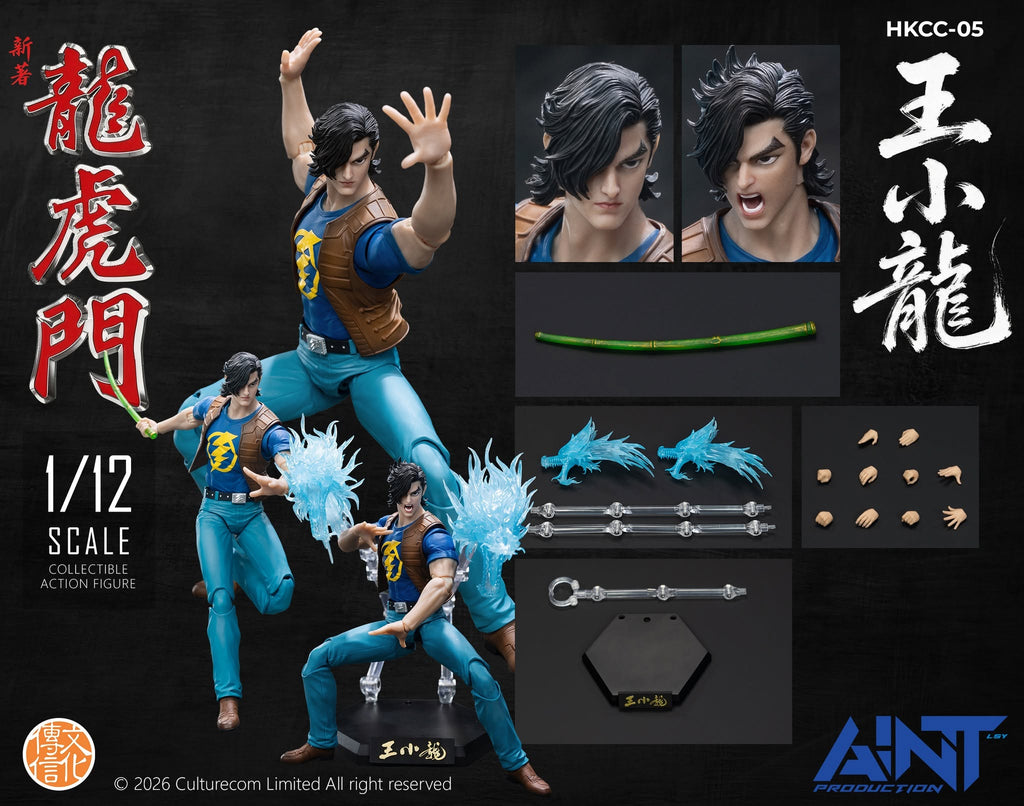 AINT 1/12 HKCC-05 新著龍虎門 王小龍 Dragon Tiger Gate Little Dragon Wang Xiaolong 可動人偶