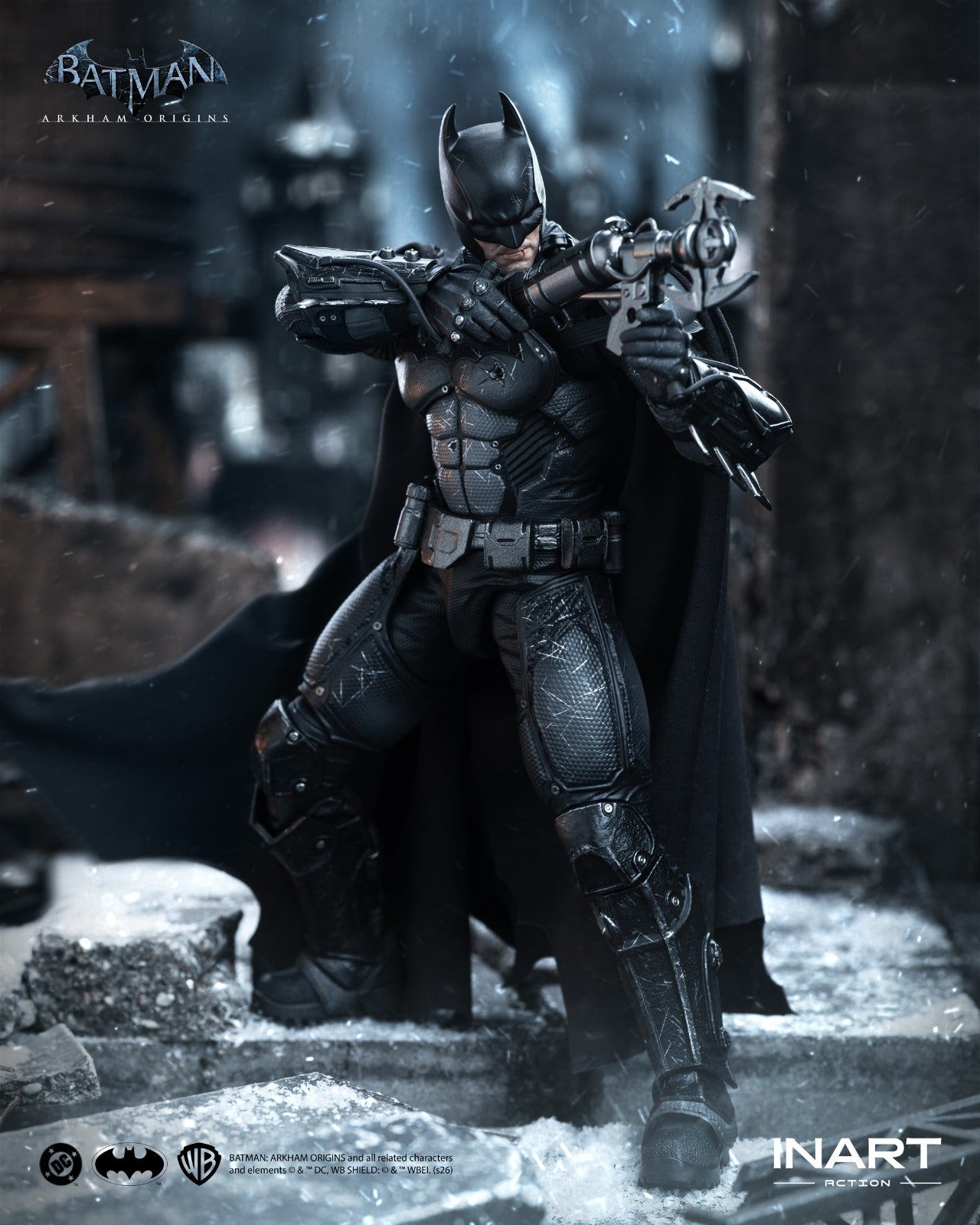INART 1/12 Batman Arkham 蝙蝠俠 阿卡漢起源 蝙蝠俠 戰損版 Damaged Ver. 可動人偶