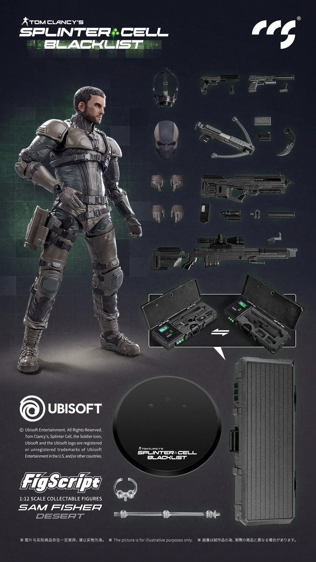CCSTOYS CCS 鐵魄 FigScript 1/12 SPLINTER CELL BLACKLIST Sam Fisher 山姆 費舍爾 Desert 沙漠 可動人偶