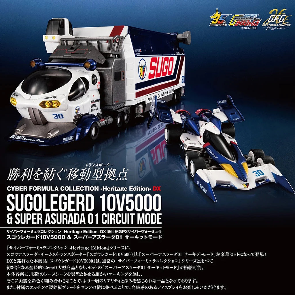Megahouse CFC 運輸維修車 10V5000 及 超級雷神 附特典 CYBER FORMULA Collection -Heritage Edition- DX FUTURE GPX CYBER FORMULA Sugolegerd 10V5000 ＆ Super Asurada 01 Circuit Mode
