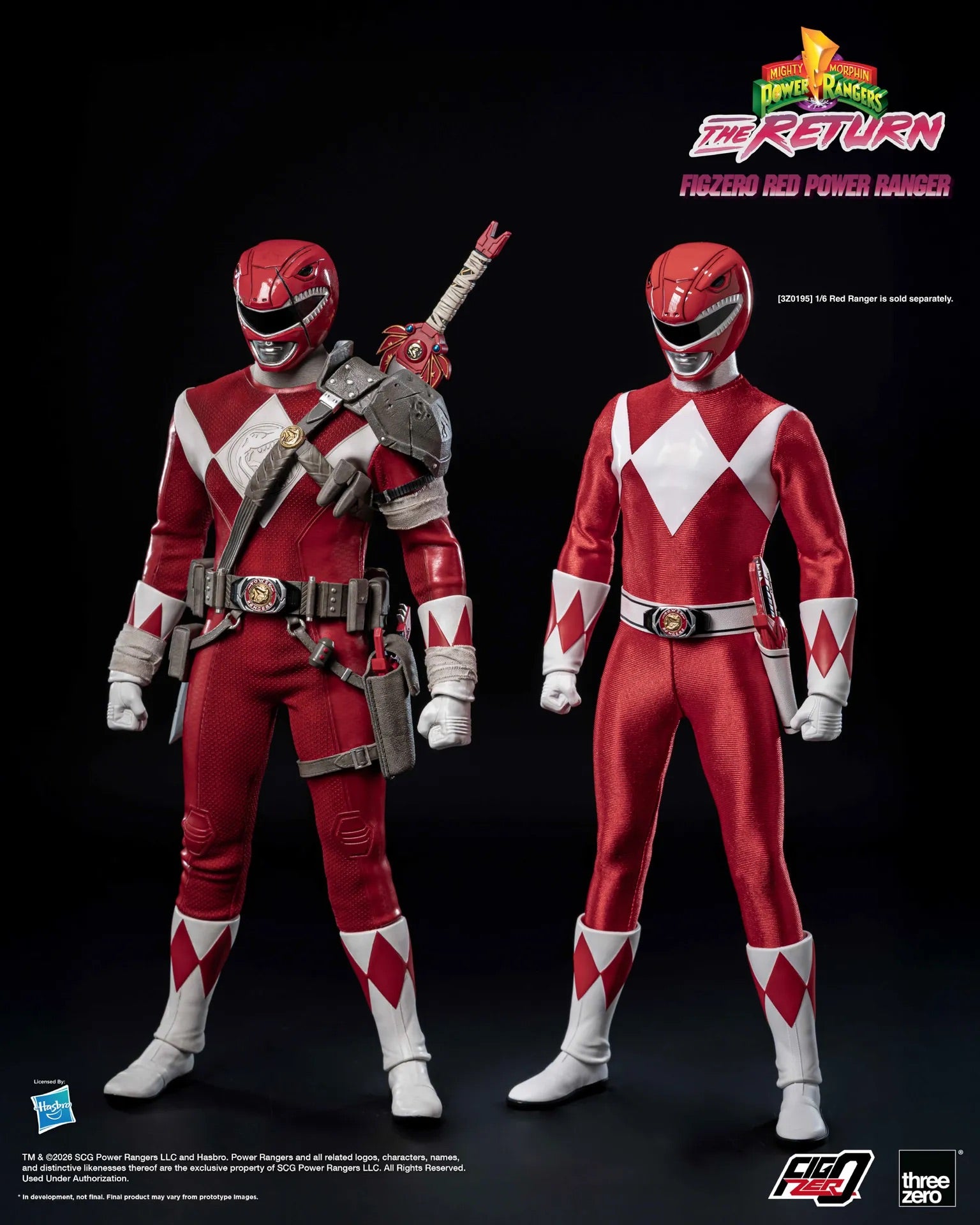 Threezero FigZero 1/6 Mighty Morphin Power Rangers The Return 新 恐龍戰隊 重聚 Red Power Ranger 紅戰士 可動人偶