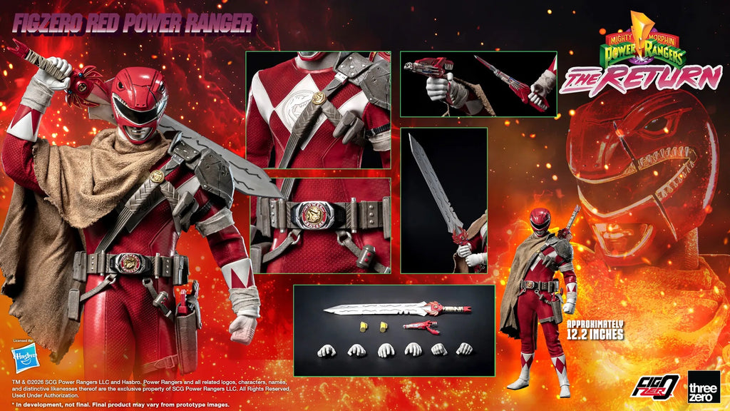 Threezero FigZero 1/6 Mighty Morphin Power Rangers The Return 新 恐龍戰隊 重聚 Red Power Ranger 紅戰士 可動人偶