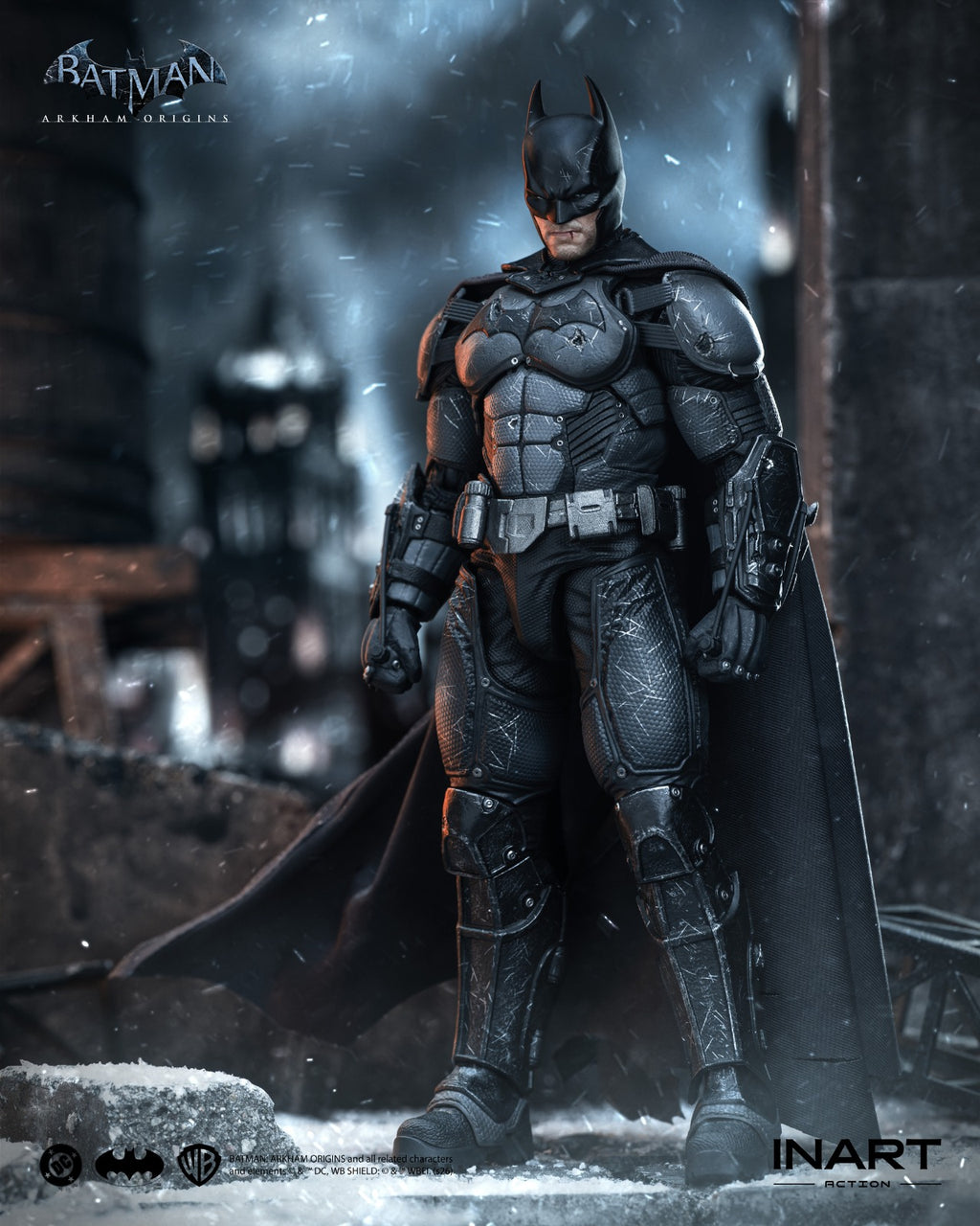 INART 1/12 Batman Arkham 蝙蝠俠 阿卡漢起源 蝙蝠俠 戰損版 Damaged Ver. 可動人偶