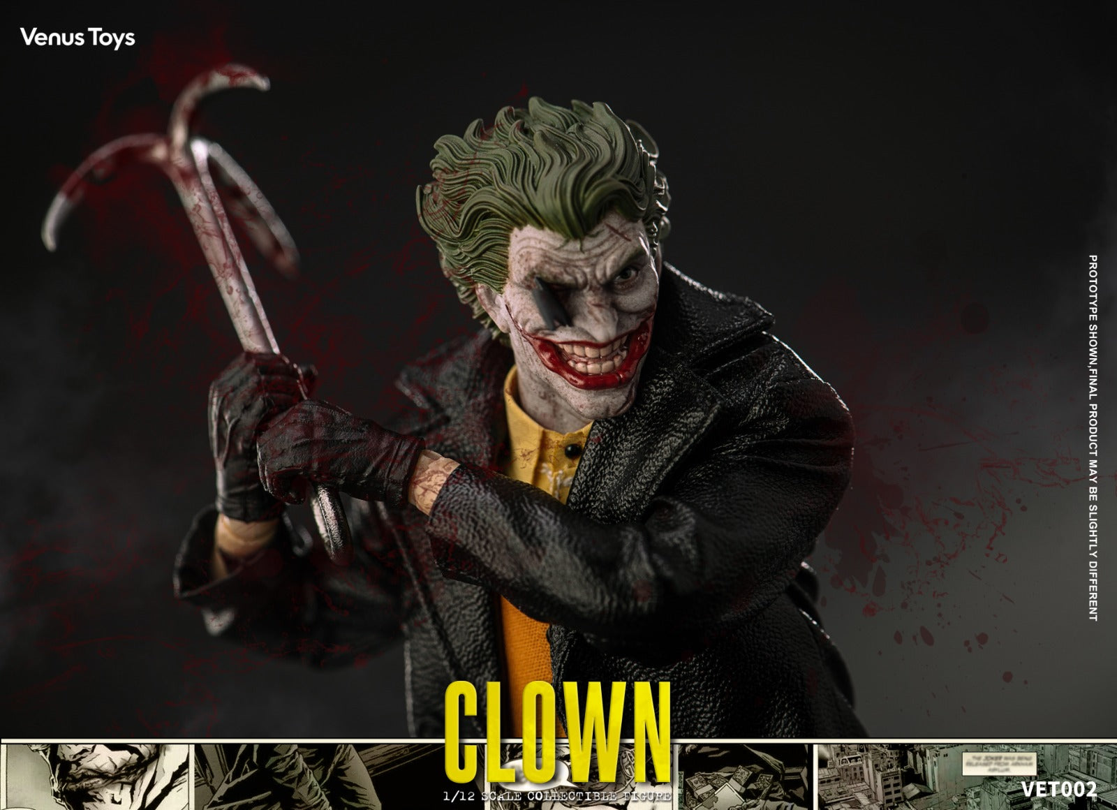 Venus Toys 1/12 VET002 犯罪王子 THE CLOWN 小丑 JOKER 特典 帆布單肩包 + 整包美鈔 可動人偶