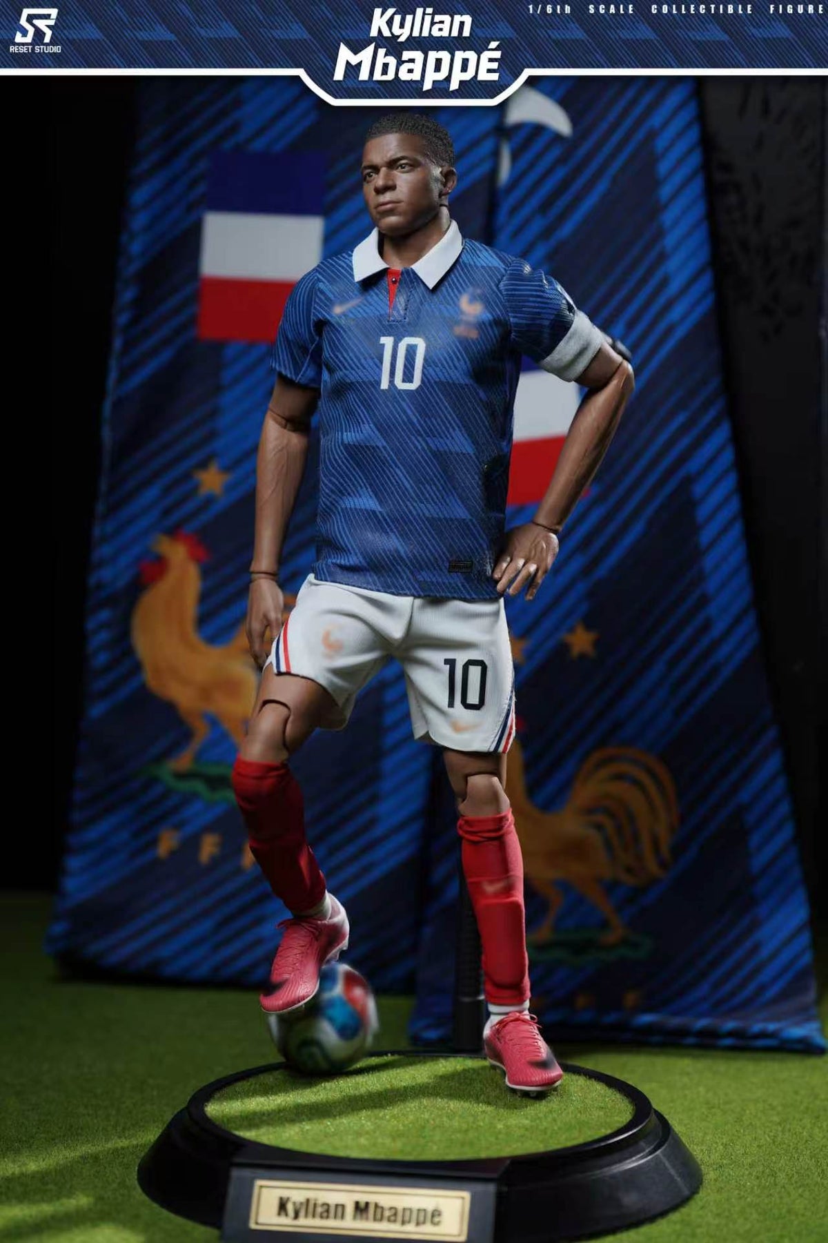 Reset Studio 1/6 RS-0016 Kylian Mbappe 姆巴佩 可動眼 人偶 預訂特典 紅色 藍色眼罩各1條 限量399體