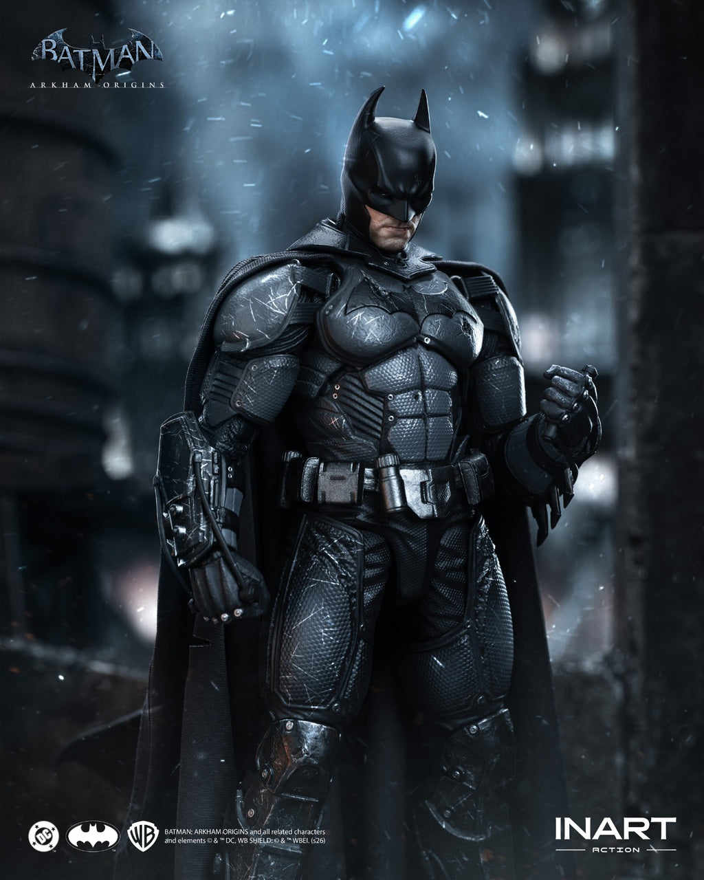 INART 1/12 Batman Arkham 蝙蝠俠 阿卡漢起源 蝙蝠俠 戰損版 Damaged Ver. 可動人偶