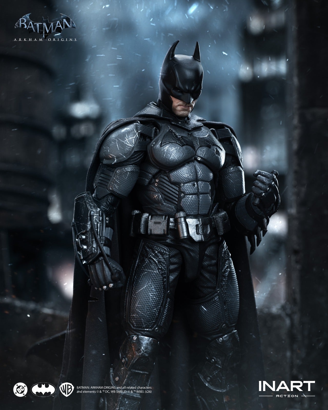 INART 1/12 Batman Arkham 蝙蝠俠 阿卡漢起源 蝙蝠俠 戰損版 Damaged Ver. 可動人偶