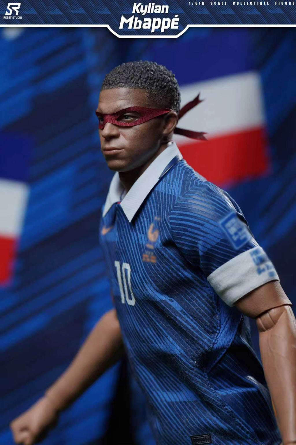 Reset Studio 1/6 RS-0016 Kylian Mbappe 姆巴佩 可動眼 人偶 預訂特典 紅色 藍色眼罩各1條 限量399體