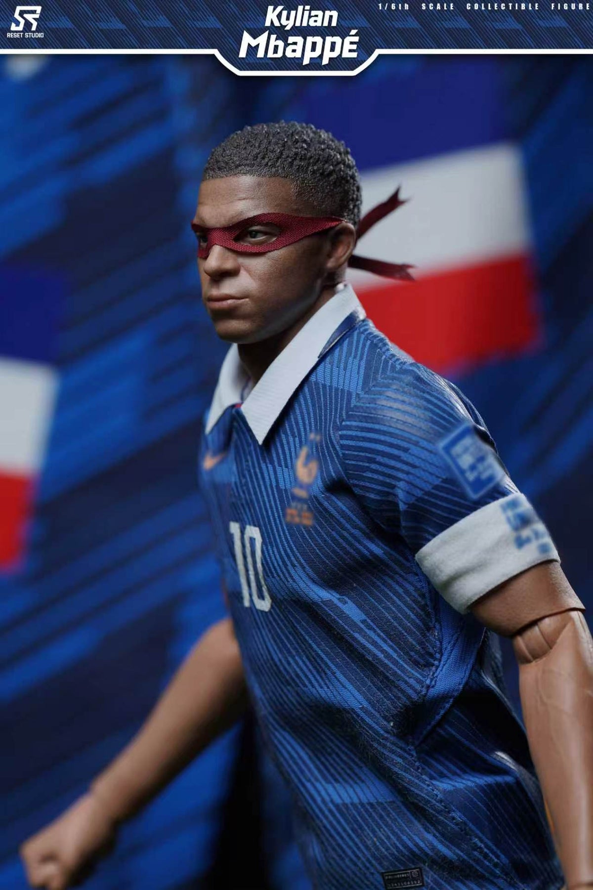 Reset Studio 1/6 RS-0016 Kylian Mbappe 姆巴佩 可動眼 人偶 預訂特典 紅色 藍色眼罩各1條 限量399體