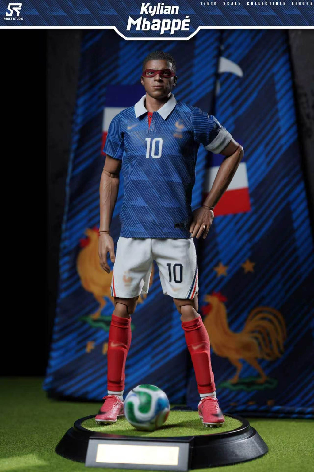Reset Studio 1/6 RS-0016 Kylian Mbappe 姆巴佩 可動眼 人偶 預訂特典 紅色 藍色眼罩各1條 限量399體