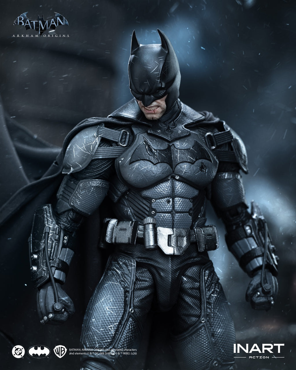 INART 1/12 Batman Arkham 蝙蝠俠 阿卡漢起源 蝙蝠俠 戰損版 Damaged Ver. 可動人偶