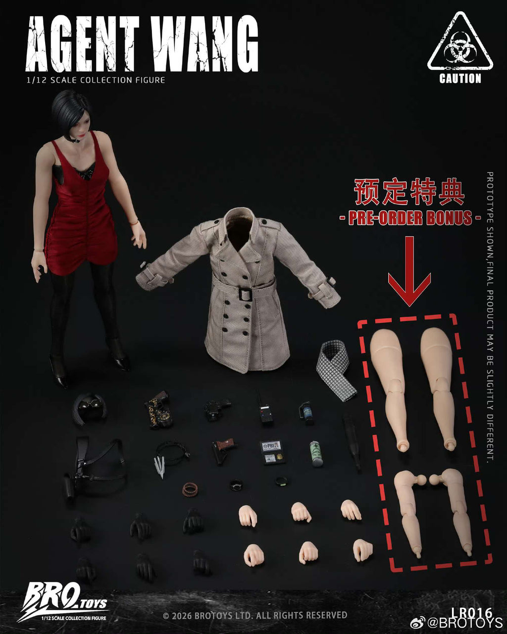 BROTOYS 1/12 LR016 LW016-1 王探員 Agent Wang DLC場景配件包 可動人偶