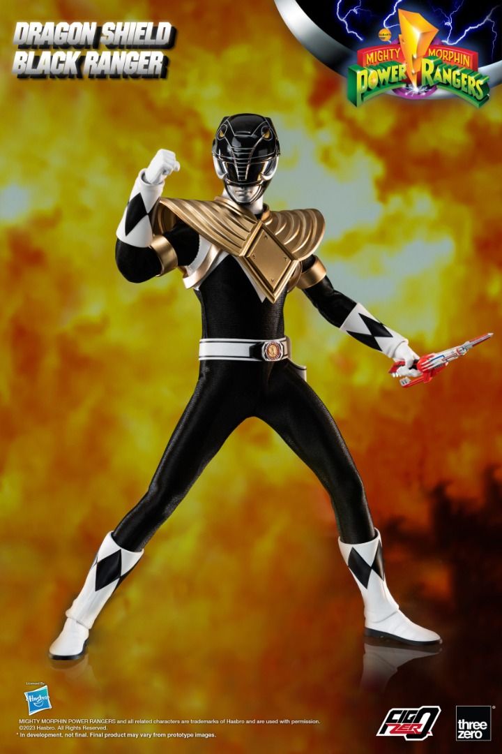 THREEZERO FigZero 1/6 Mighty Morphin Power Rangers Dragon Shield Black Ranger 新 恐龍戰隊 &nbsp;裝甲 黑戰士 可動人偶