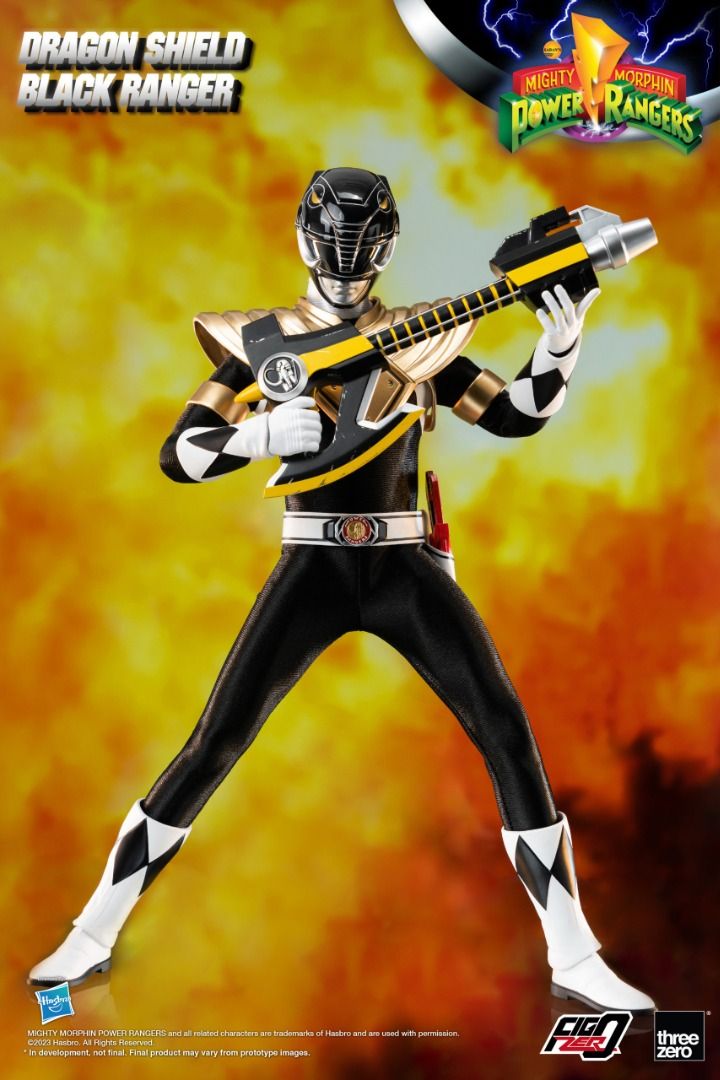 THREEZERO FigZero 1/6 Mighty Morphin Power Rangers Dragon Shield Black Ranger 新 恐龍戰隊 &nbsp;裝甲 黑戰士 可動人偶