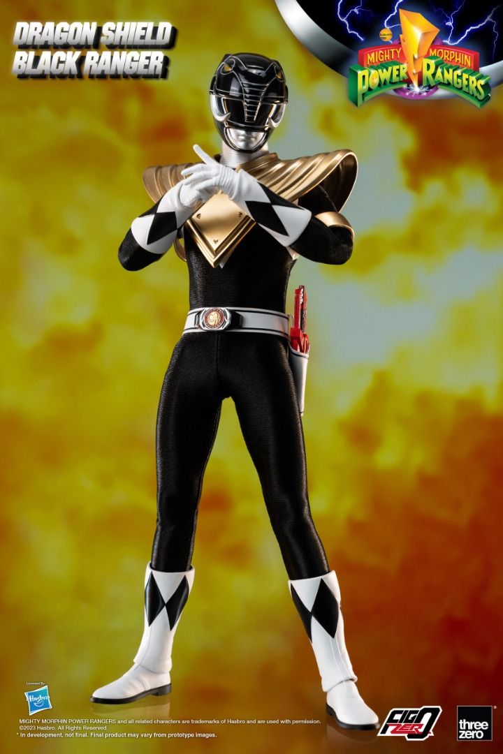 THREEZERO FigZero 1/6 Mighty Morphin Power Rangers Dragon Shield Black Ranger 新 恐龍戰隊 &nbsp;裝甲 黑戰士 可動人偶