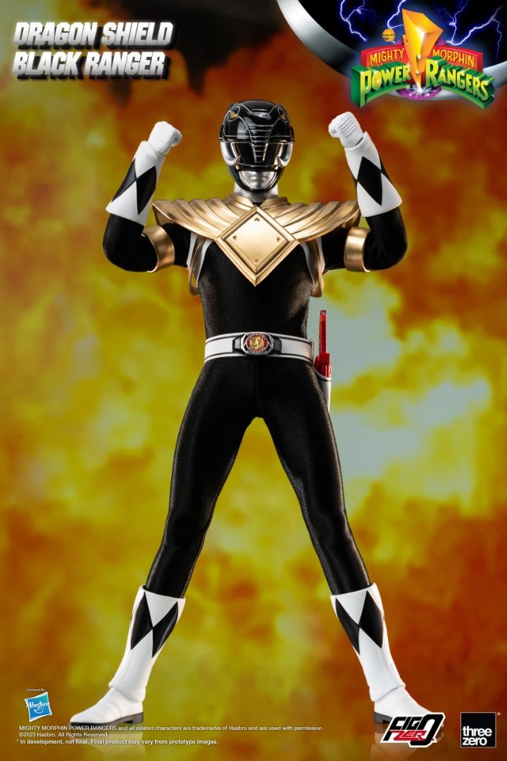 THREEZERO FigZero 1/6 Mighty Morphin Power Rangers Dragon Shield Black Ranger 新 恐龍戰隊 &nbsp;裝甲 黑戰士 可動人偶