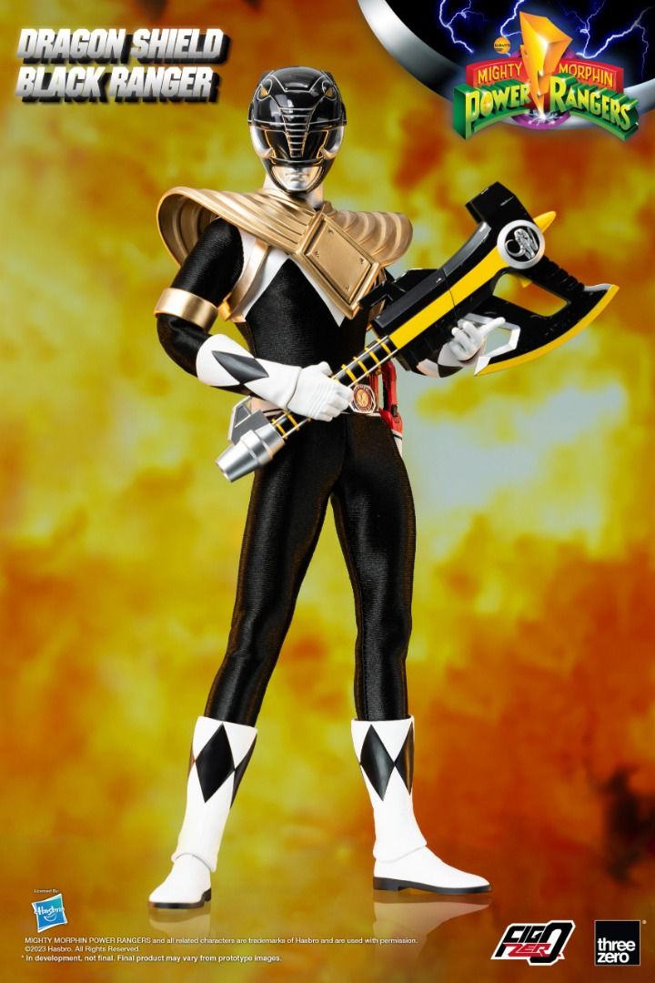 THREEZERO FigZero 1/6 Mighty Morphin Power Rangers Dragon Shield Black Ranger 新 恐龍戰隊 &nbsp;裝甲 黑戰士 可動人偶