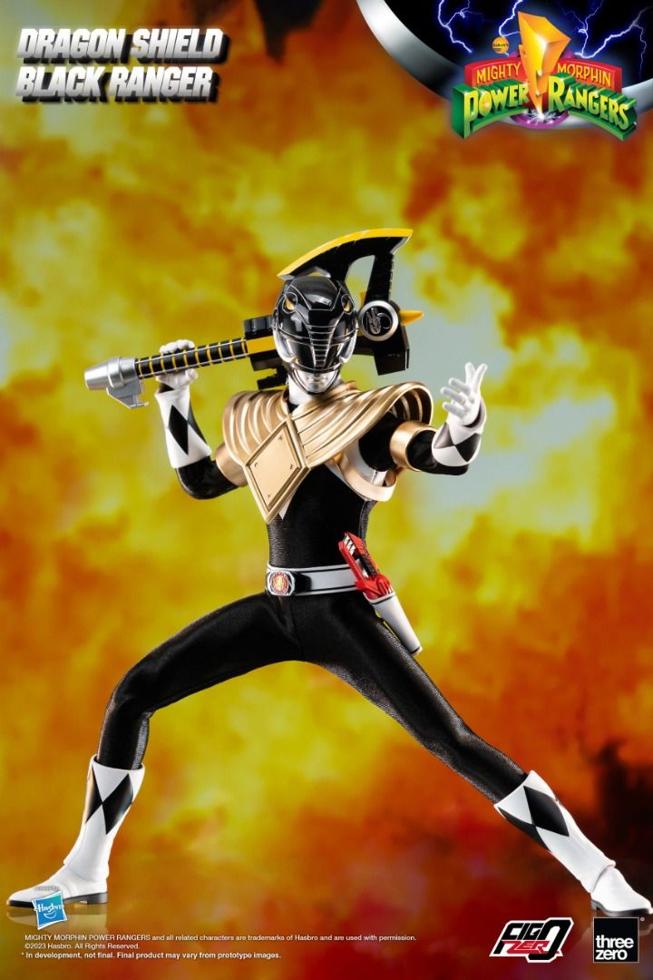 THREEZERO FigZero 1/6 Mighty Morphin Power Rangers Dragon Shield Black Ranger 新 恐龍戰隊 &nbsp;裝甲 黑戰士 可動人偶