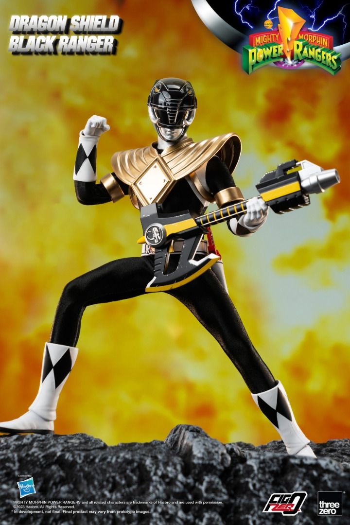 THREEZERO FigZero 1/6 Mighty Morphin Power Rangers Dragon Shield Black Ranger 新 恐龍戰隊 &nbsp;裝甲 黑戰士 可動人偶