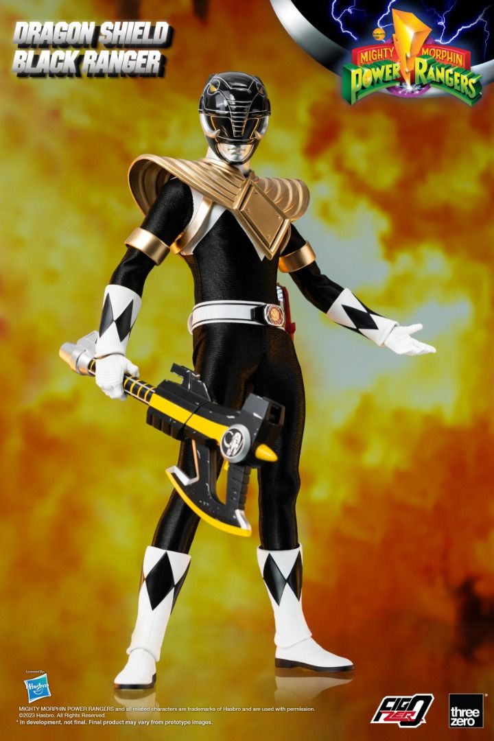 THREEZERO FigZero 1/6 Mighty Morphin Power Rangers Dragon Shield Black Ranger 新 恐龍戰隊 &nbsp;裝甲 黑戰士 可動人偶